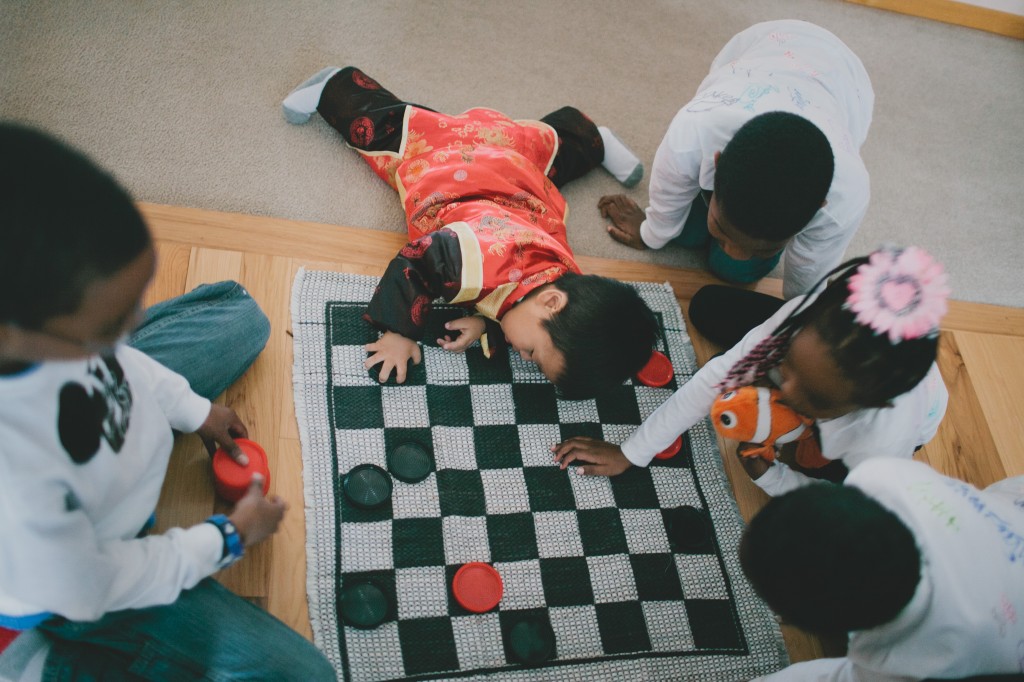 Kids Playing checkers
